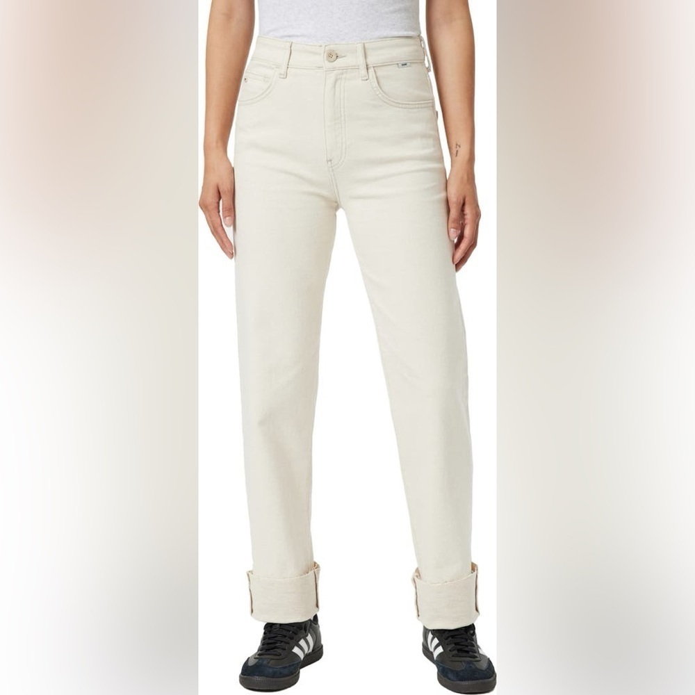 Mavi Savannah Cuffed High Waist Straight Leg Jeans 31 12 cream ecru casual